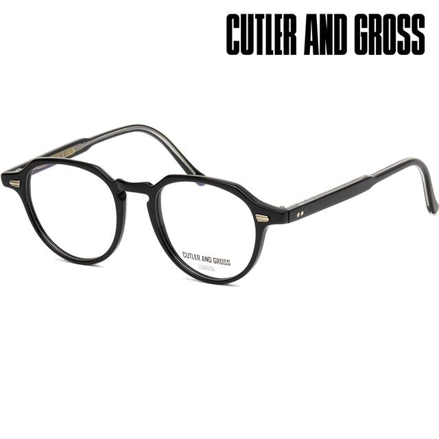 Cutler and Gross Black Round Acetate Eyeglass Frames Unisex CG1313V2 002