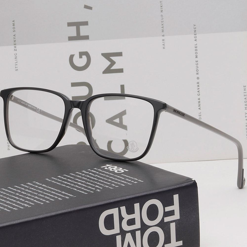 Moncler Gray Thin Acetate Oversized Unisex Eyeglass Frames