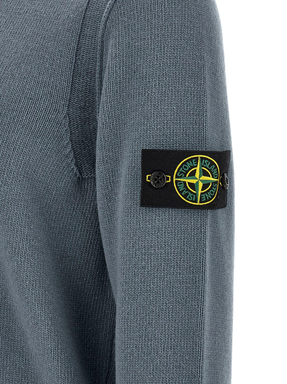 STONE ISLAND Wool Blend Crewneck Knit Sweater Navy Men