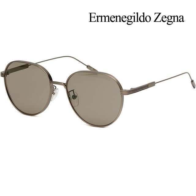 Zegna Round Bronze Metal Frame Sunglasses Asian Fit Brown Tint EZ0227D 38E