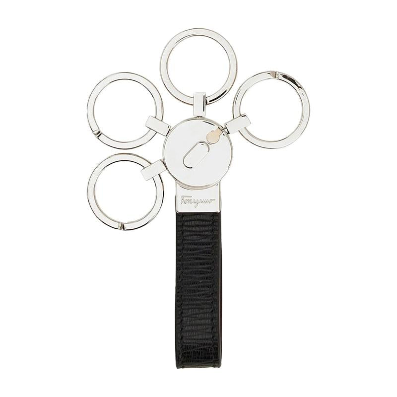 Ferragamo Gancini Leather Key Ring for Men