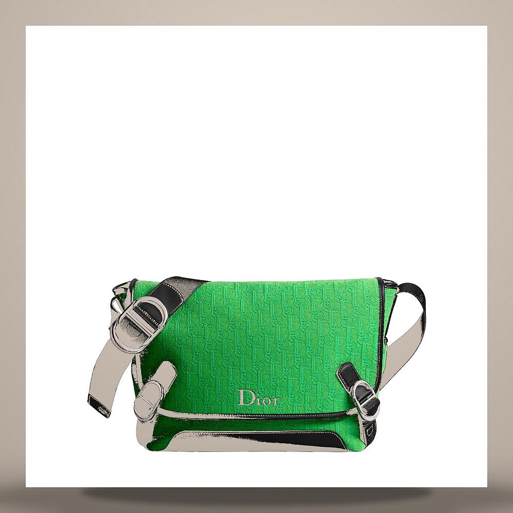 DIOR Green Oblique Jacquard J’Adior Flap Strap Bag Medium Cross 1DBME214SLD H09E