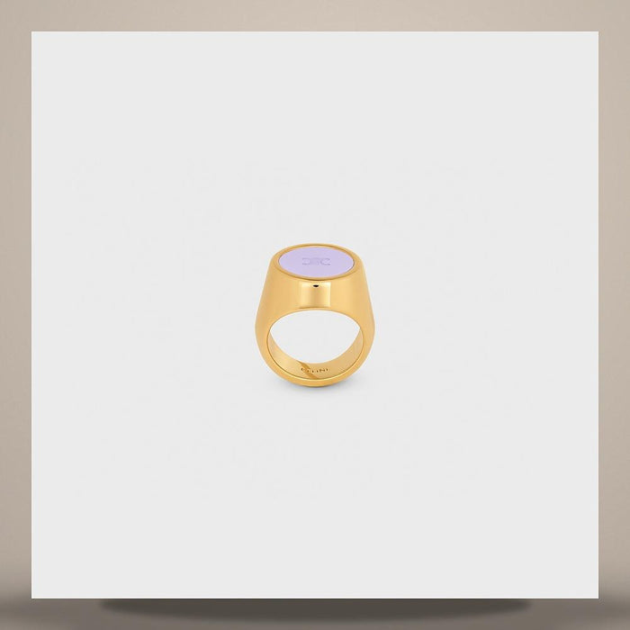 CELINE Note Double Ring Gold-Finish Brass Jewelry 461FW6BRA 35OR