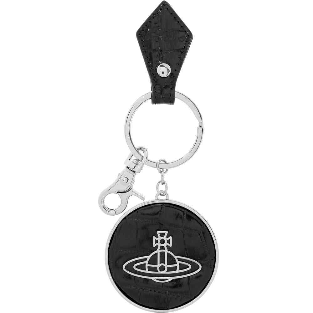 Vivienne Westwood ORB Logo Crocodile-Embossed Leather Keyring