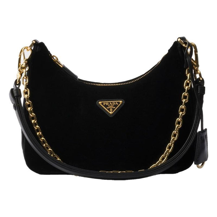 PRADA Re-Edition Velvet Mini Shoulder Bag Black