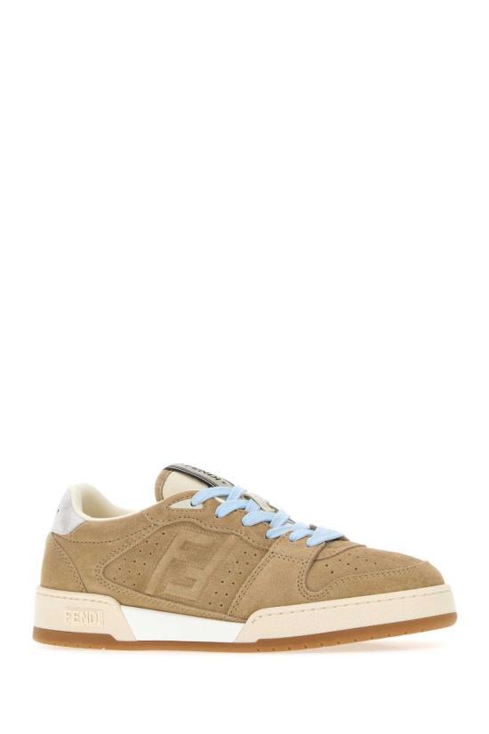 FENDI Beige Leather Low-Top Sneakers for Men