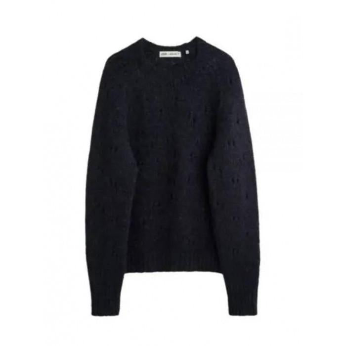 OUR LEGACY Navy Fuzzy Mohair Alpaca Raglan Crewneck Knit Sweater