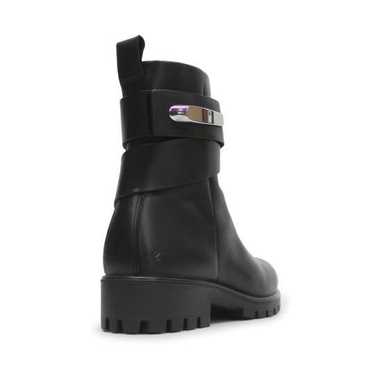 ecco Leather Ankle Boots Women’s Classic Black Lace-Up Boo 49019301001 BLACK DOM