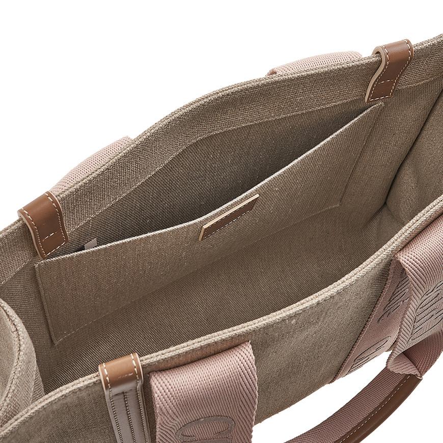 Chloe Linen Woody Tote Bag for Women CHC23AS383L17 26Y