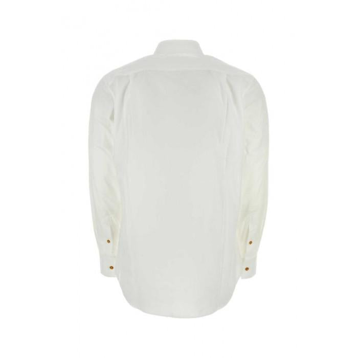 Vivienne Westwood White Cotton Violin Print Long Sleeve Shirt