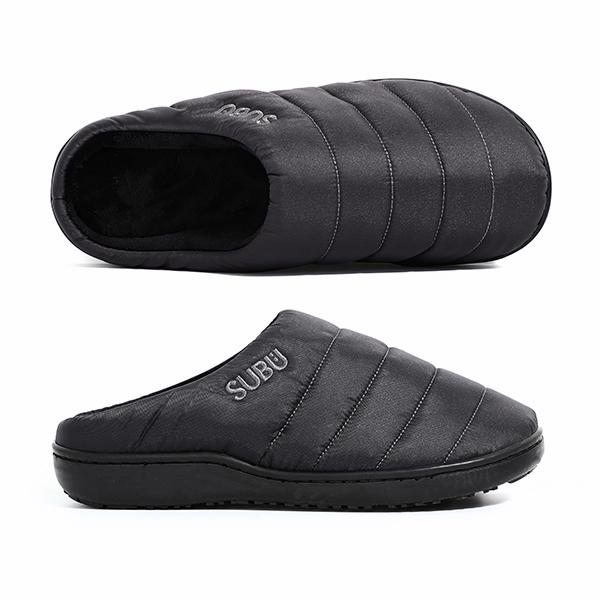 SUBU Steel Gray Quilted Fleece-Lined Down Slippers SB 23