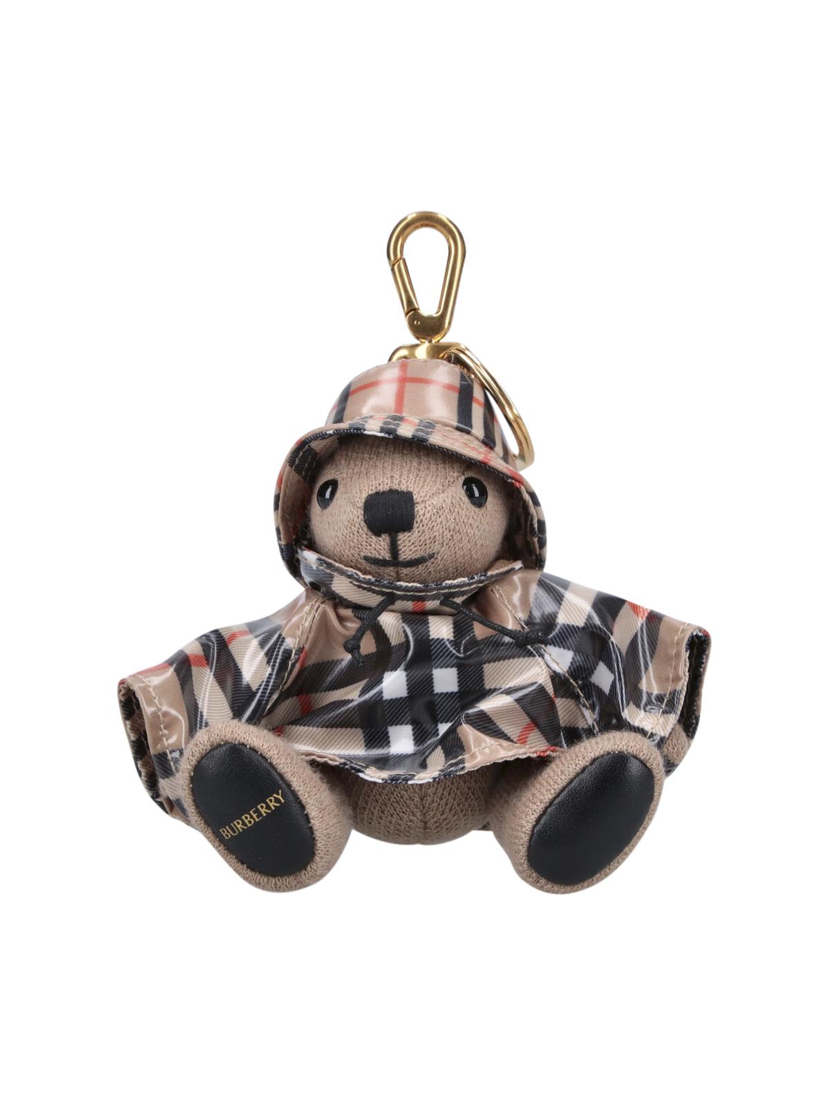 BURBERRY Gold-Tone Monogram Logo Keyring Keychain