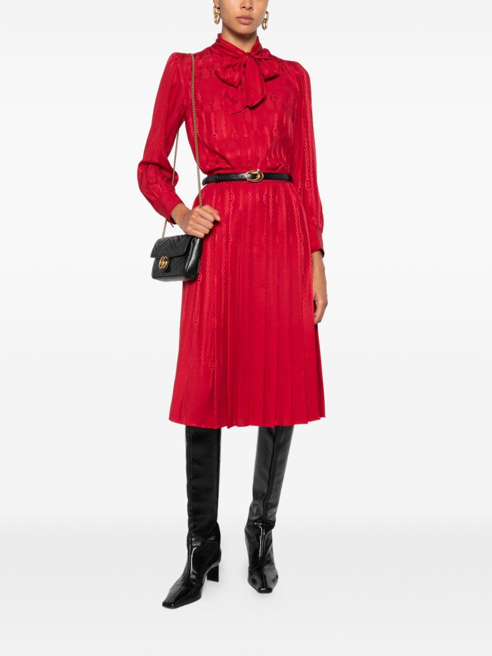 GUCCI Black Wool-Blend Midi Skirt