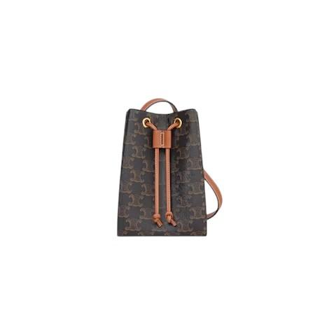 CELINE Micro Triomphe Canvas Calfskin Shoulder Bag
