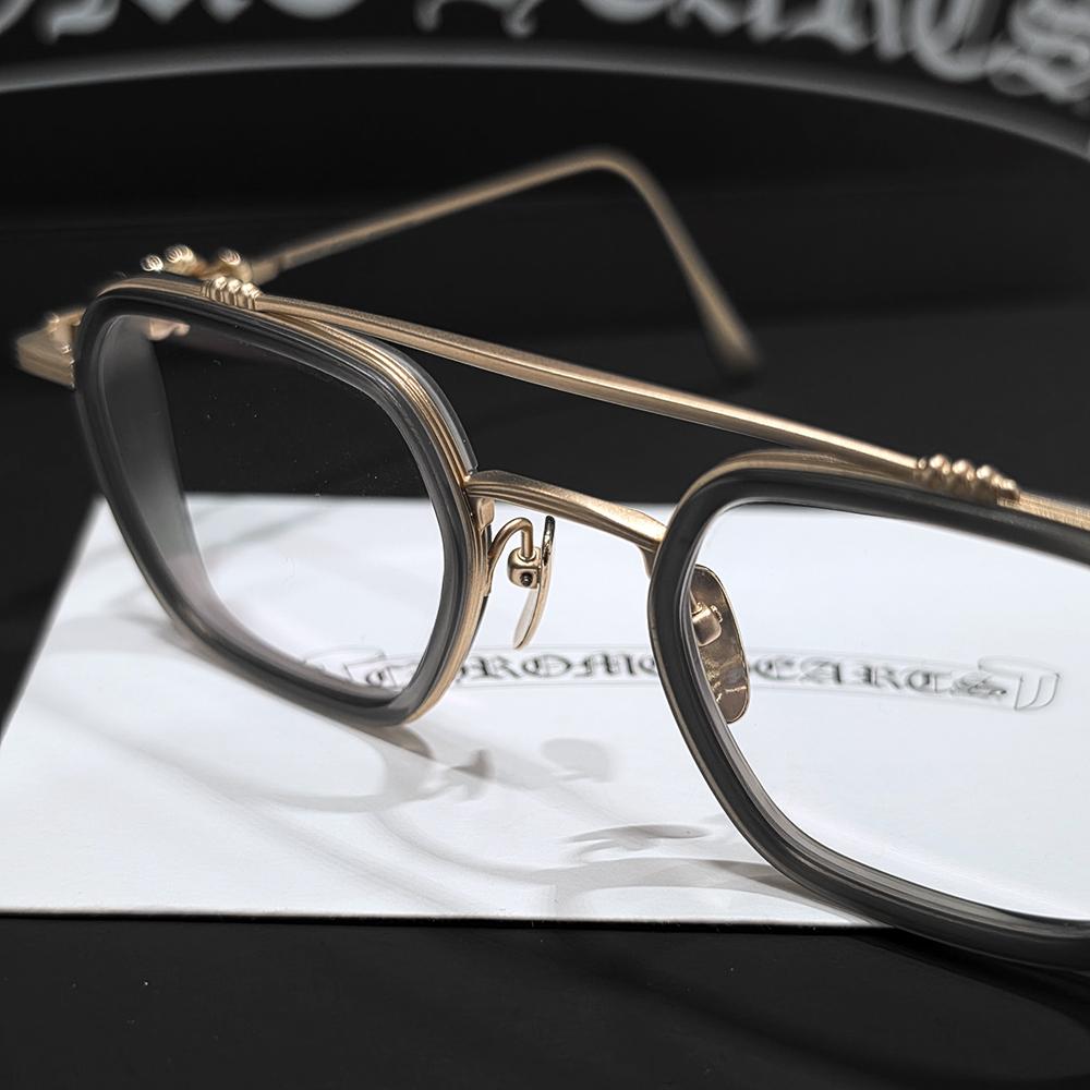 Chrome Hearts Gray Matte Gold Accents Unisex Eyeglasses