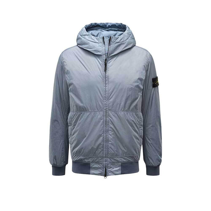 STONE ISLAND Crinkle Reps Avioblue Hooded Windbreaker Jacket