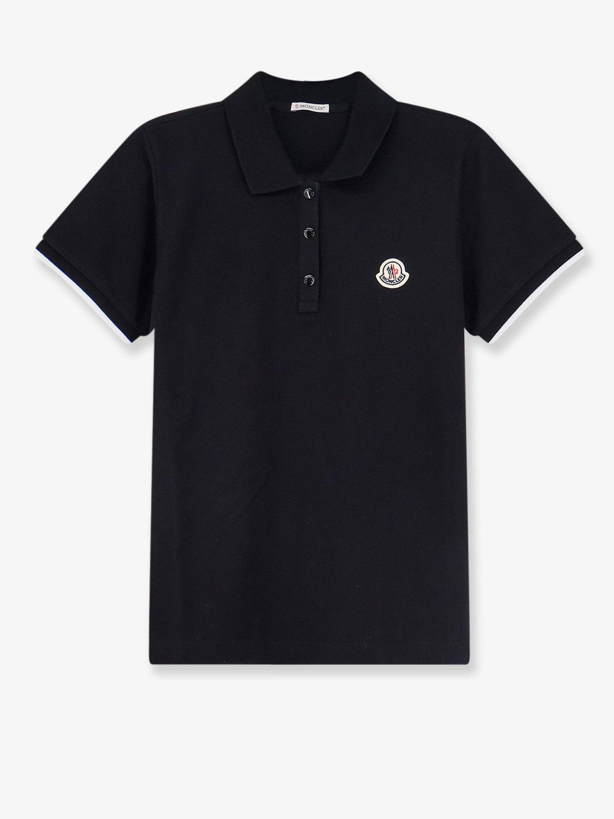 Moncler Black Cotton Short Sleeve Polo Shirt Women