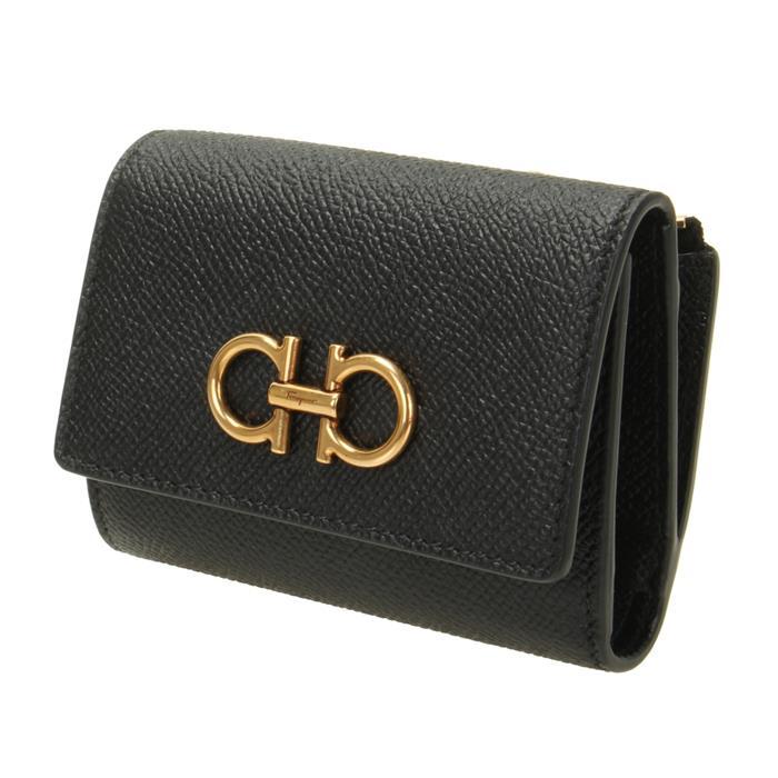 Ferragamo Gancini Trifold Leather Wallet for Women