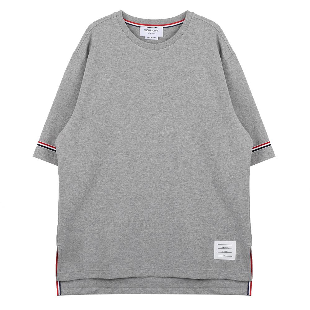 THOM BROWNE Cotton Rugby Short Sleeve T-Shirt Gray