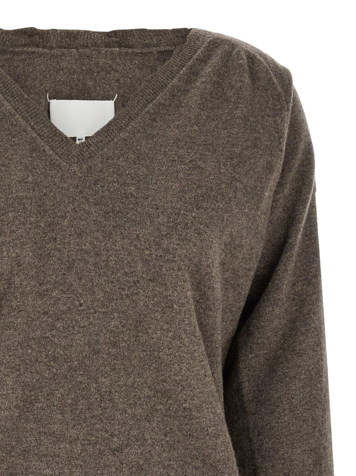 Maison Margiela V-Neck Knit Sweater Black Wool
