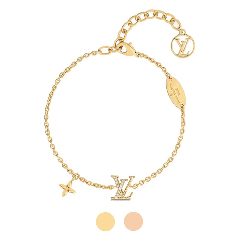 Louis Vuitton LV Iconic Bracelet Yellow Gold Pink Rose Jewelry