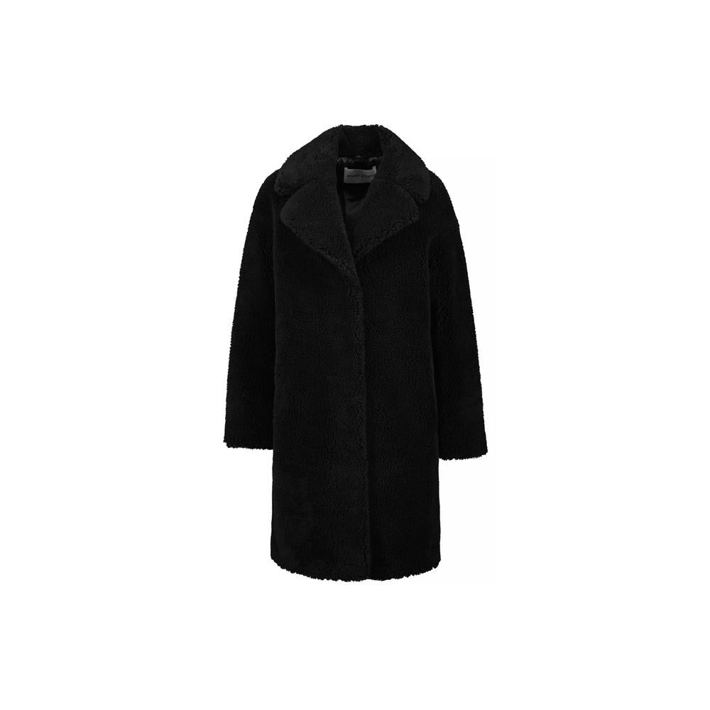 STAND STUDIO Black Faux Fur Teddy Cocoon Coat 61303 9040 89900