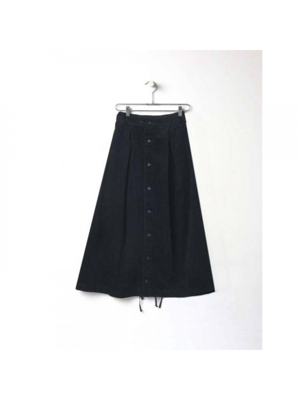 Engineered Garments Pleated Midi Skirt Dark Navy Cotton 23F1WG008 NQ458 SD017