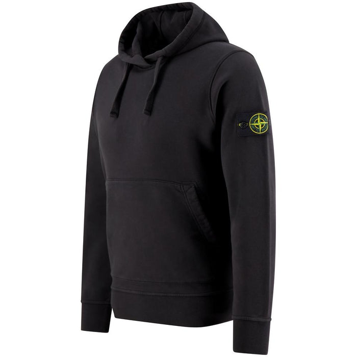 STONE ISLAND Logo Patch Pullover Hoodie Sweatshirt Black Men