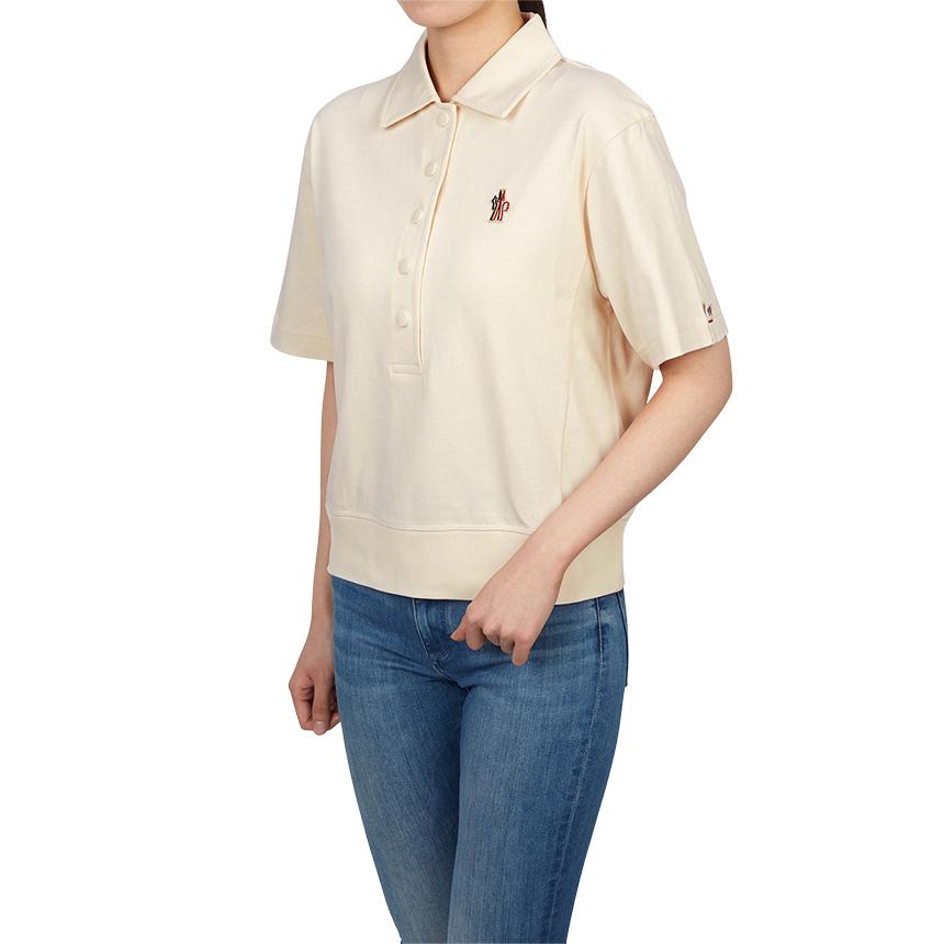 Moncler Grenoble Women’s Polo Collar Short Sleeve T-Shirt White