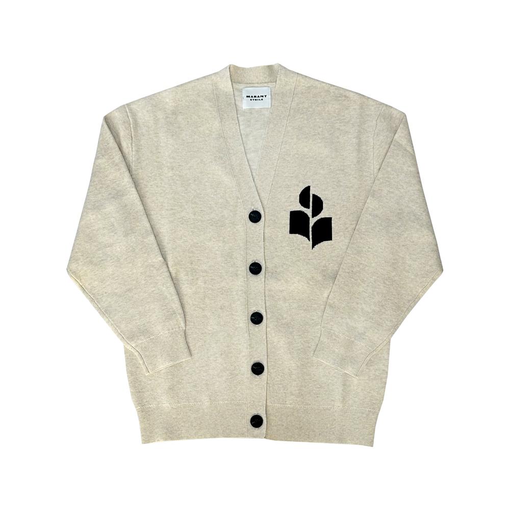 Isabel Marant Norton V-Neck Cardigan Ivory Knit