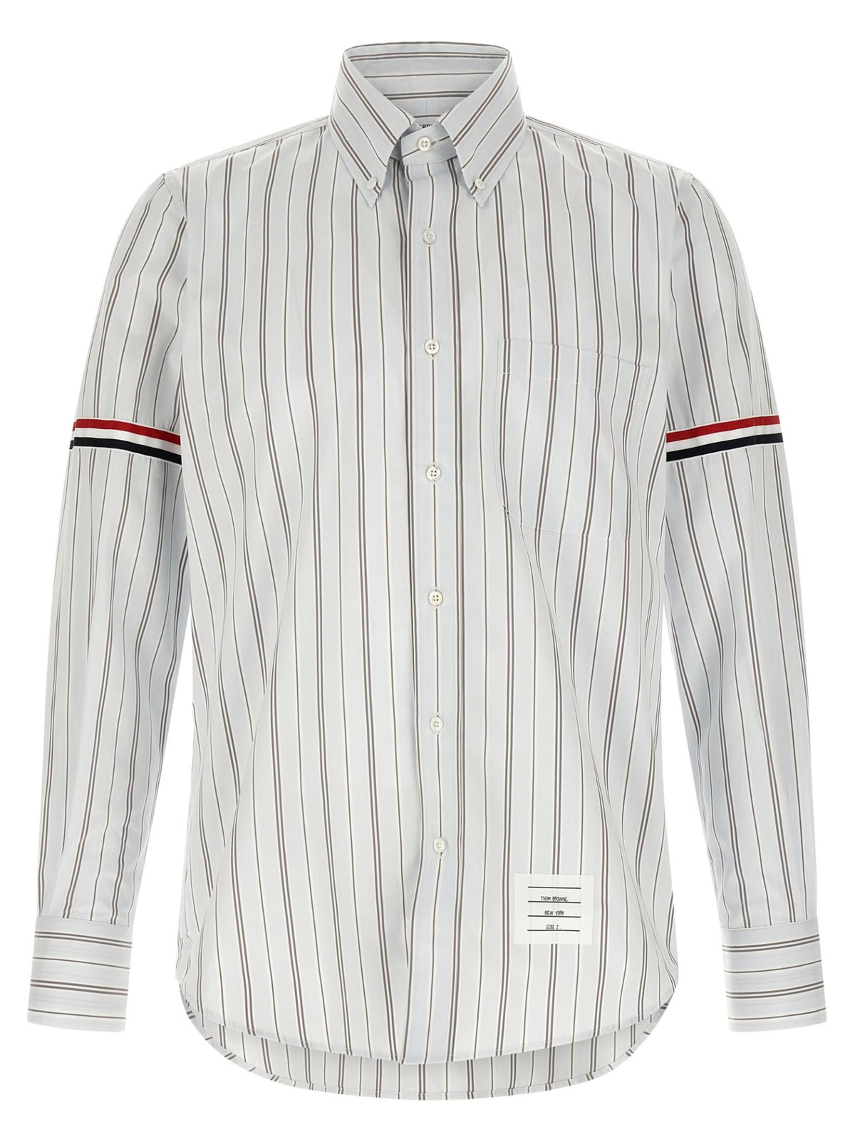 THOM BROWNE White Oxford Long Sleeve Button-Down Shirt