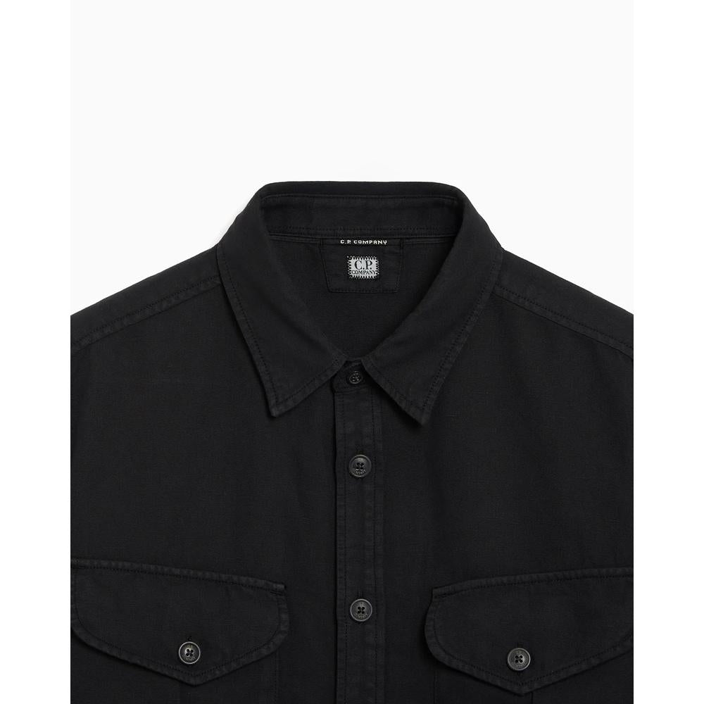 CP Company Men's Cotton Linen Blend Long Sleeve Shirt