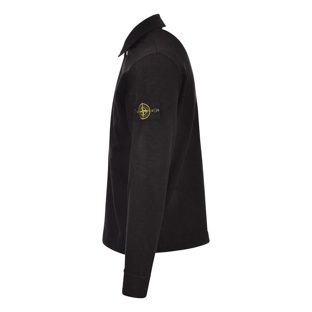 STONE ISLAND Brushed Heavy Cotton Jersey Polo Shirt Black