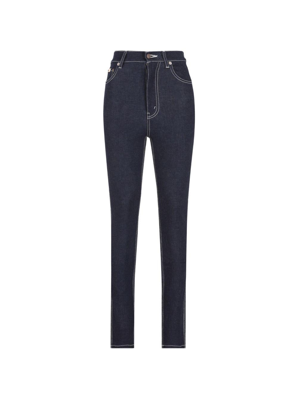 CELINE Light Wash High Rise Straight Leg Denim Jeans