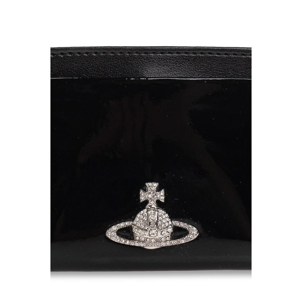 Vivienne Westwood ORB Logo Leather Card Holder Black