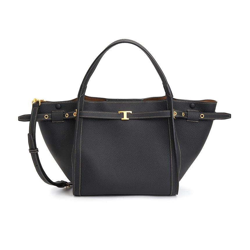 Tods Small Women’s Shopper Tote Bag Black Leather XBWTIMA0200 WKAB999