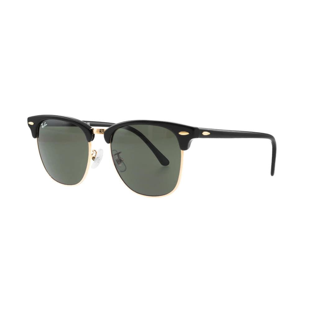 Ray Ban Clubmaster Square Browline Sunglasses Black/Gold Men RB3016 W0365