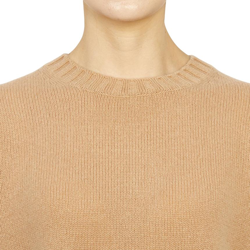 SPORTY&RICH Camel Round Neck Knit Sweater for Women