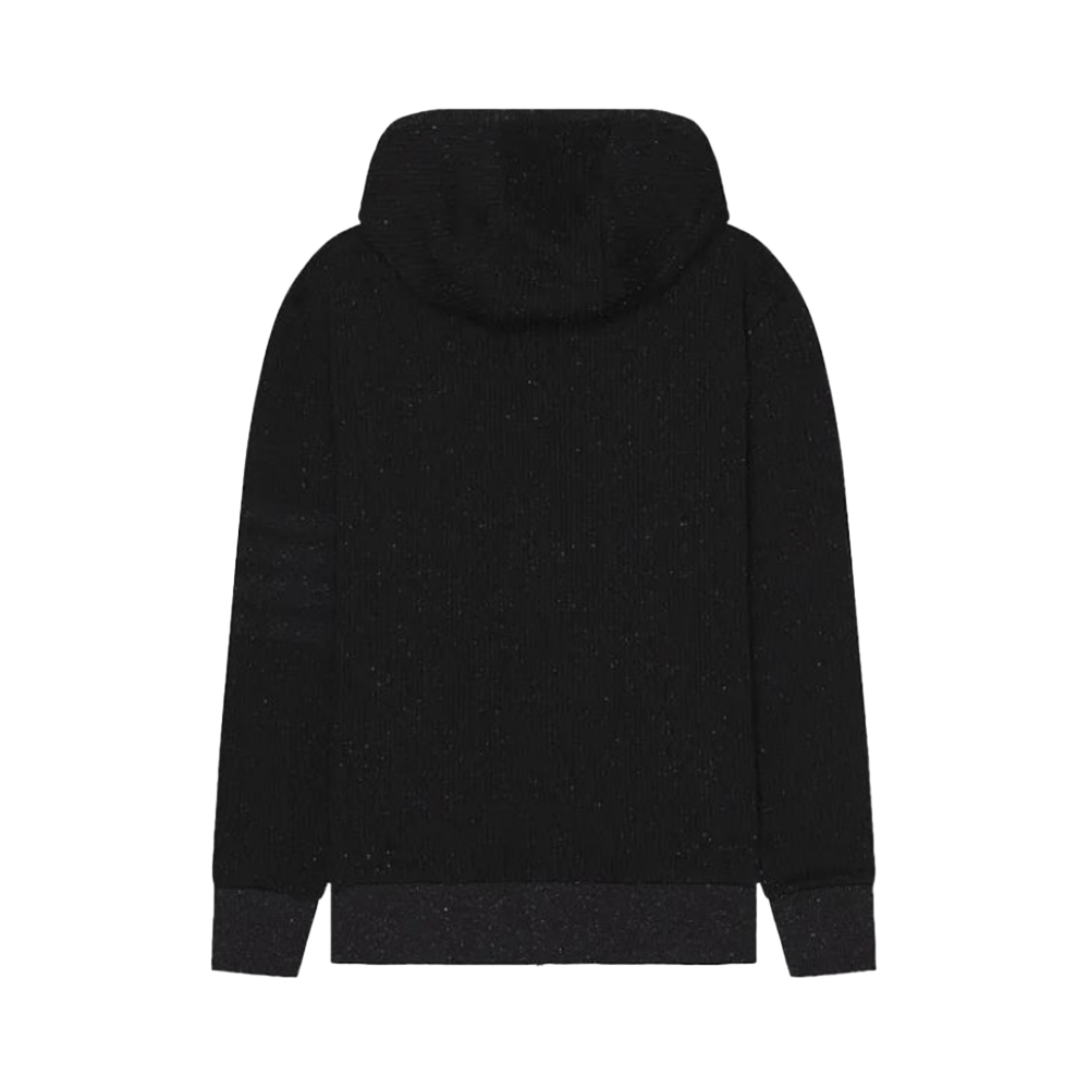 THOM BROWNE 4-Bar Zip Hoodie Jacket Men’s Black Cotton