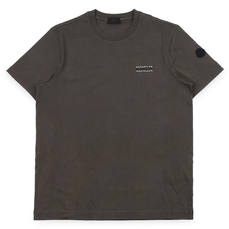 Moncler Men's Black Logo Patch Lettering Short Sleeve T-Shirt 8C00007 89AYW 258