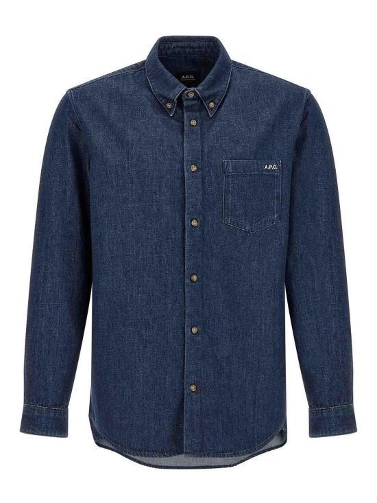 A.P.C. Men's Long Sleeve Shirt COHAL H12651 IAI INDIGO DOM
