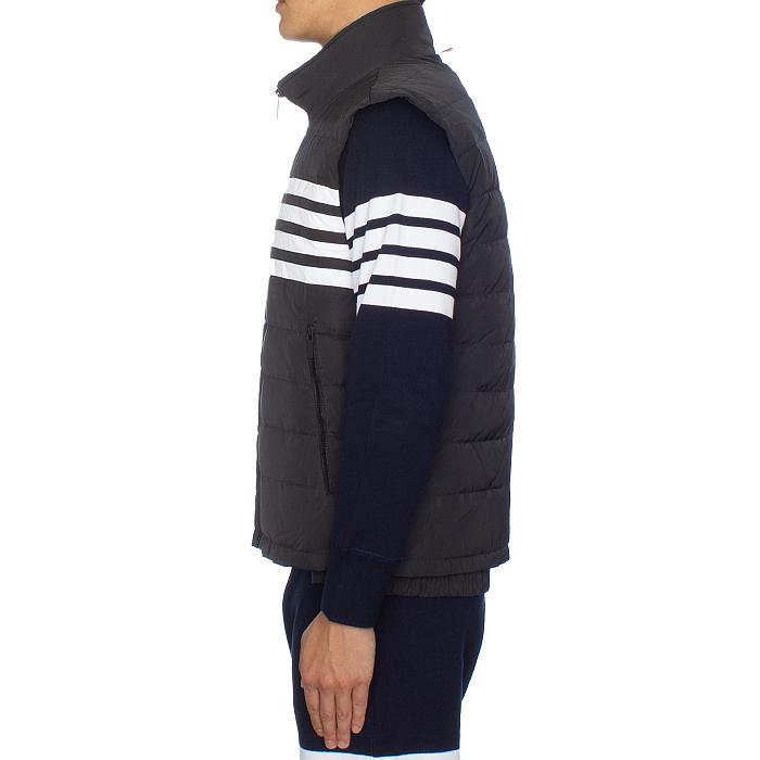 THOM BROWNE Men’s Diagonal Stripe Padded Vest Gray