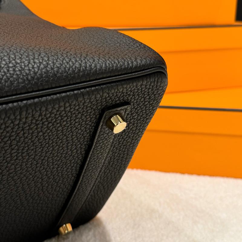 HERMES Togo Leather Birkin Bag Black 35 Tote
