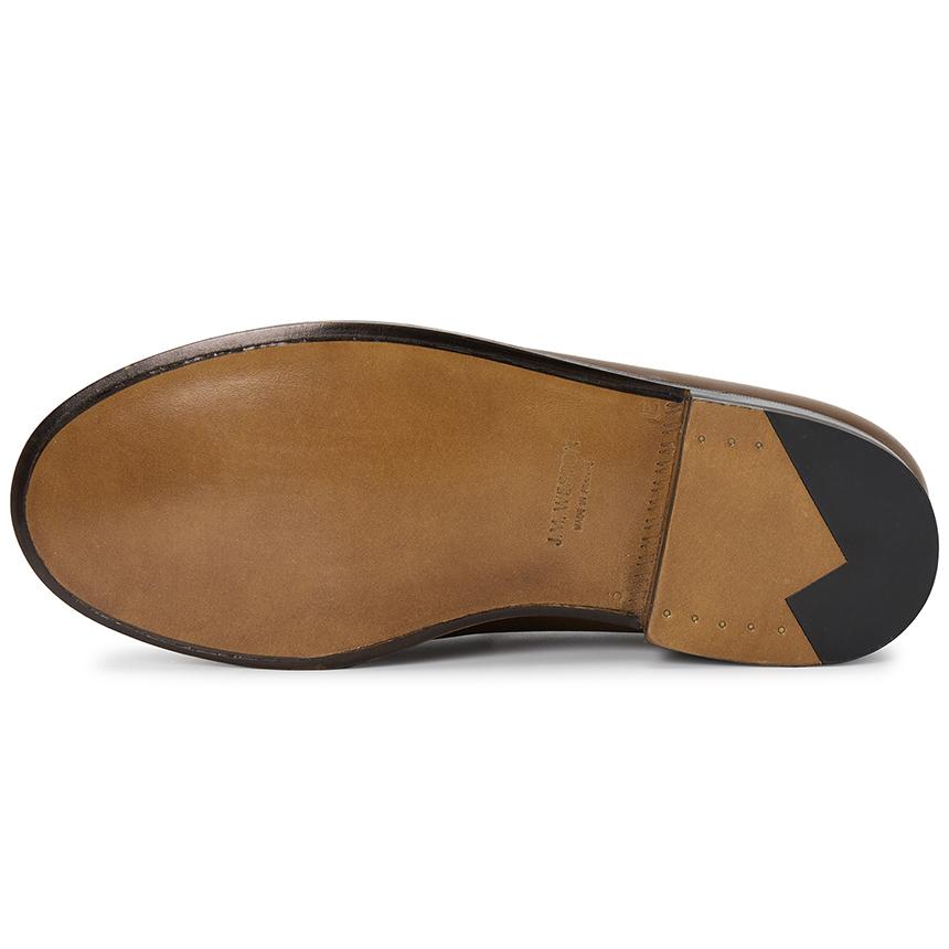 J.M. WESTON Men’s E Width Tan Leather Loafers