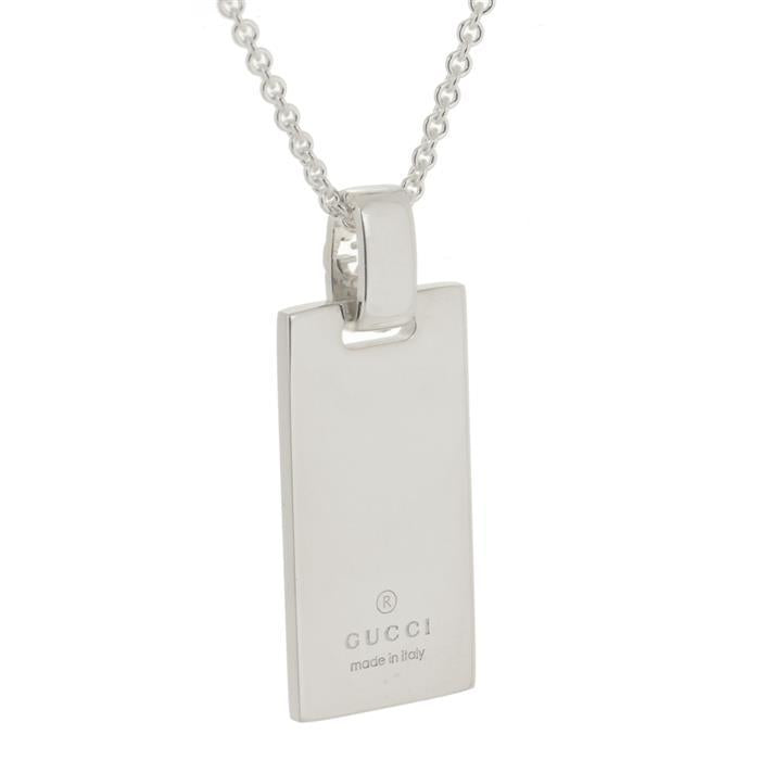 GUCCI Web Detail Pendant Chain Necklace