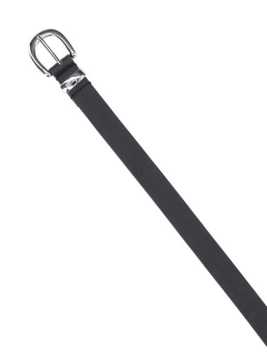 SUNFLOWER Black Leather Belt