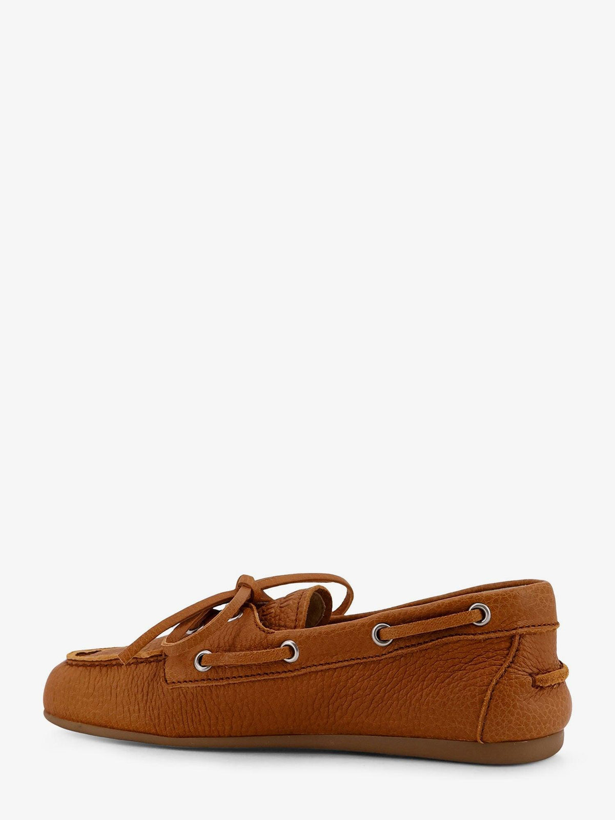 Miu Miu Leather Boat Shoes Loafers Women’s Navy