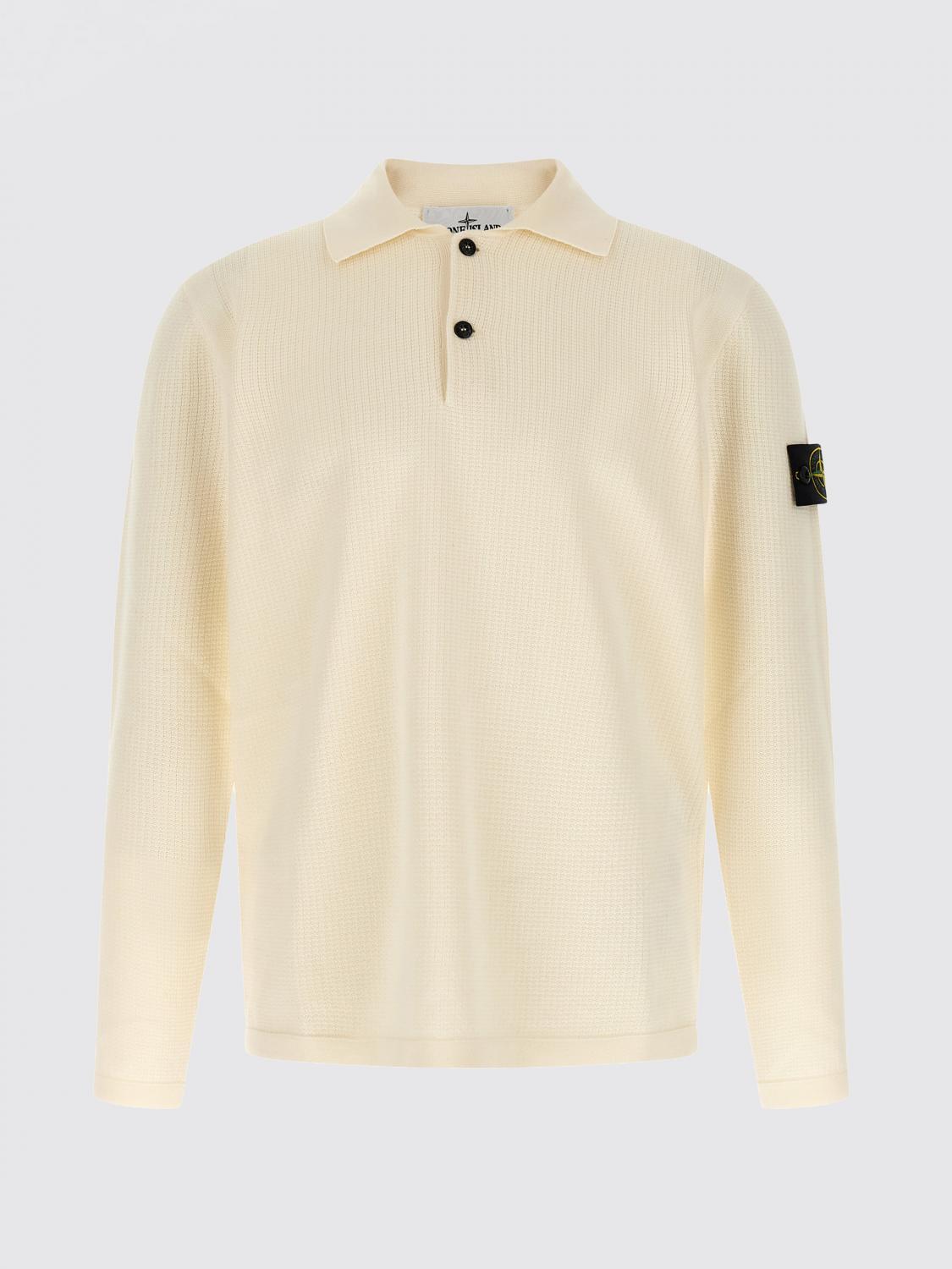 STONE ISLAND Navy Knit Short Sleeve Polo Shirt