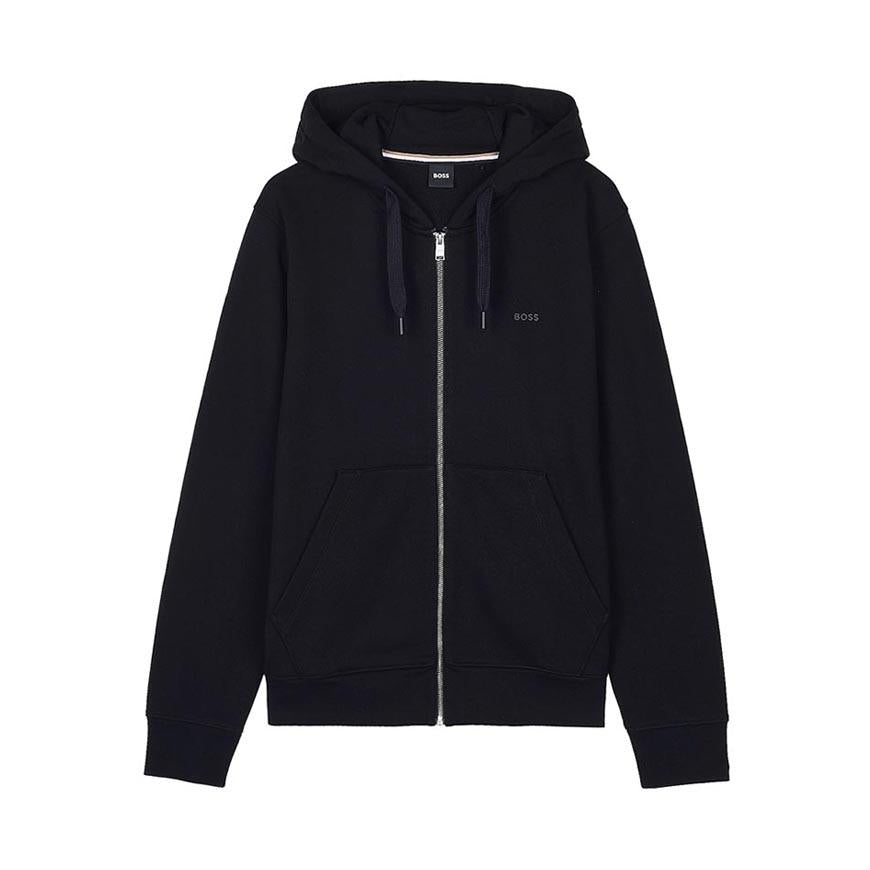 HUGO BOSS Men’s Terry Logo Zip Hoodie Black