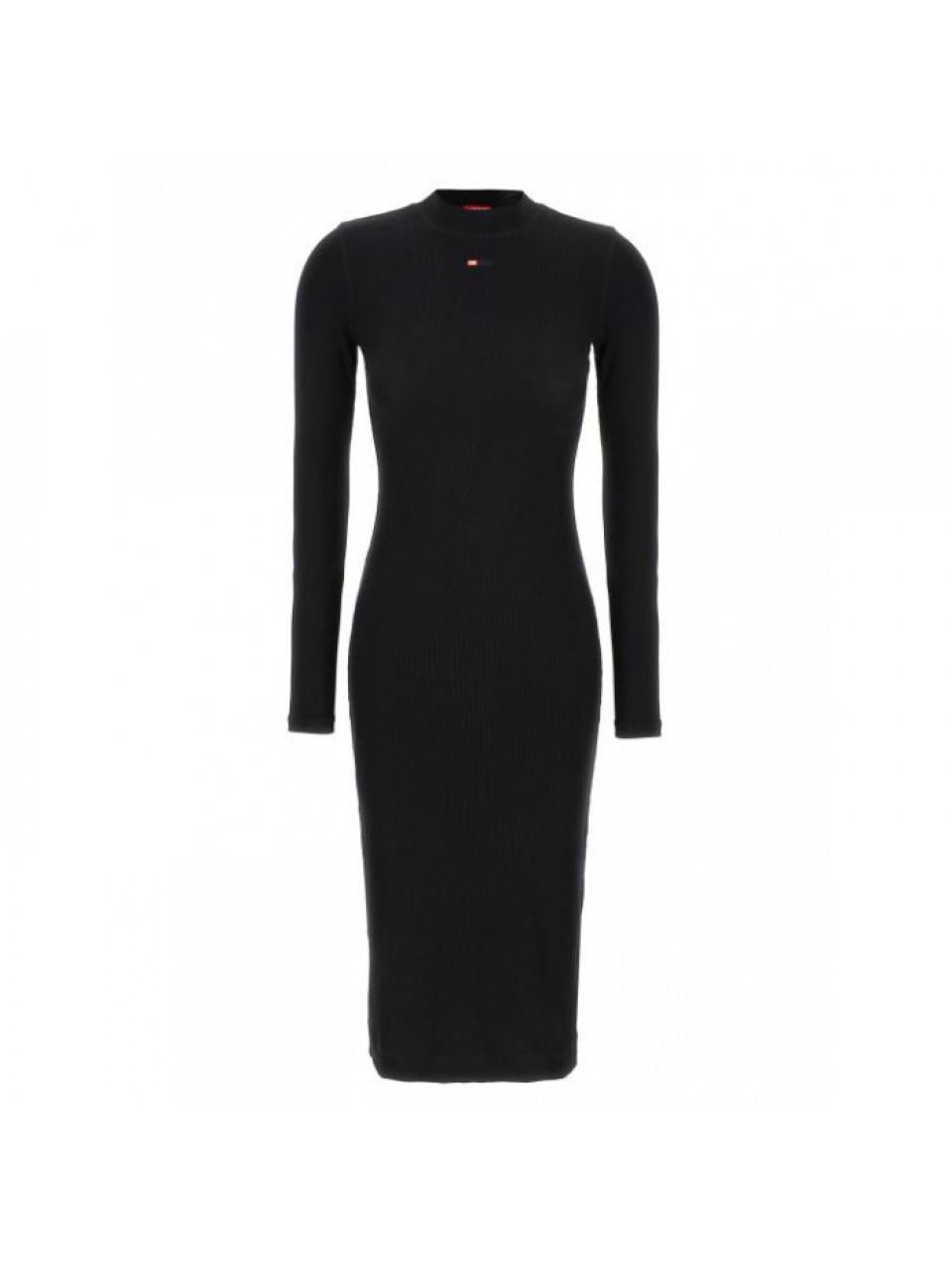 DIESEL Dmokky Long Sleeve Micro Dobby Midi Dress A14954 0BLAN 9XX